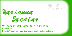 marianna szedlar business card